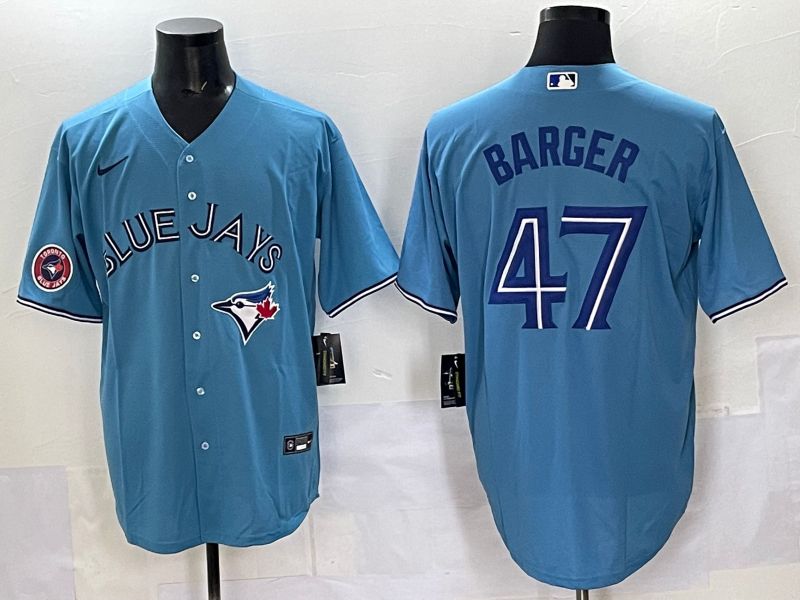 Men Toronto Blue Jays #47 Barger Light Blue Game 2025 Nike MLB Jersey style 003